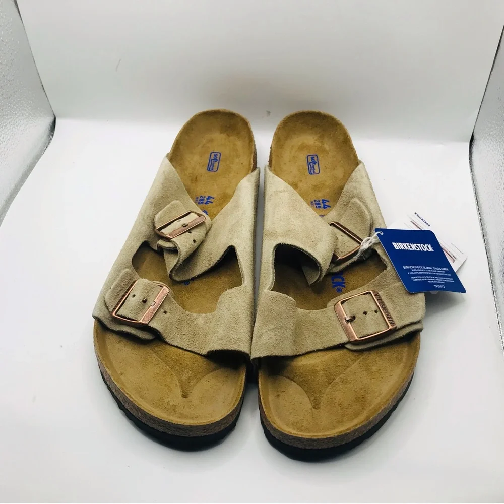 Birkenstock Men's Sandals Arizona Soft Footbed in Beige